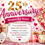 25th Anniversary Wishes for Sister