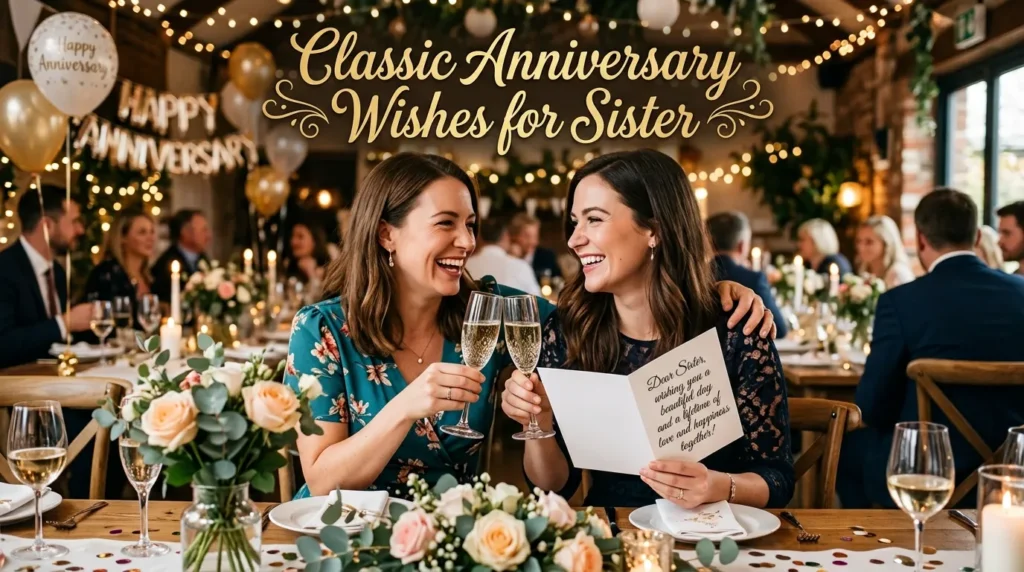 Classic Anniversary Wishes for Sister