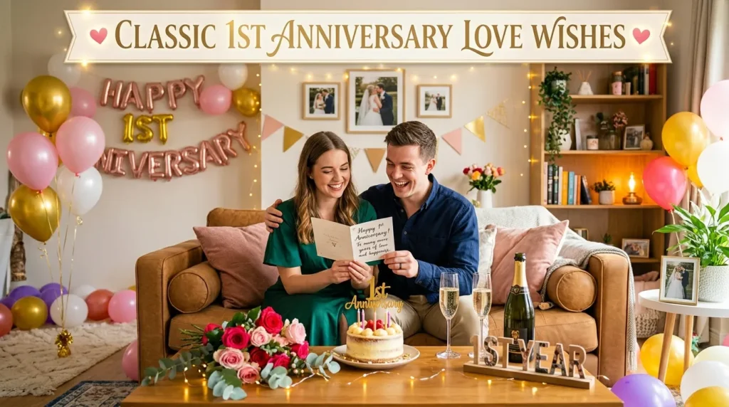 💖 Classic 1st Anniversary Love Wishes