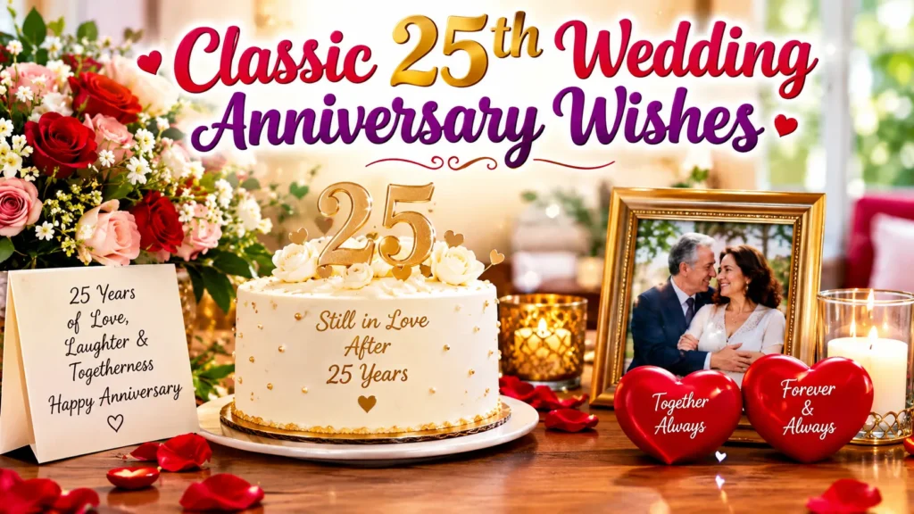 Classic 25th Wedding Anniversary Wishes