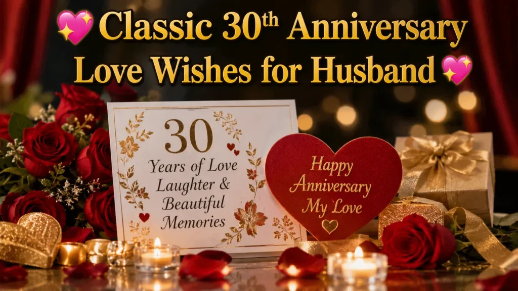Classic 30th Anniversary Love Wishes for Husband