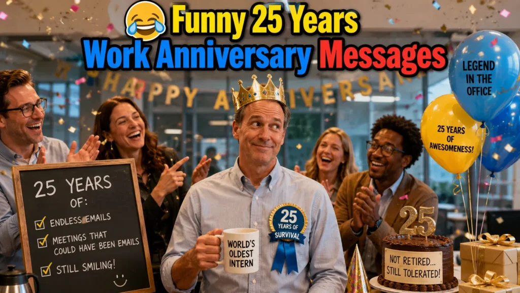 Funny 25 Years Work Anniversary Messages