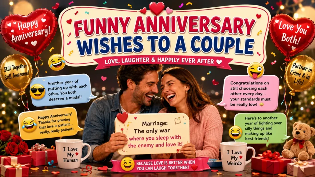 Funny Anniversary Wishes to a Couple