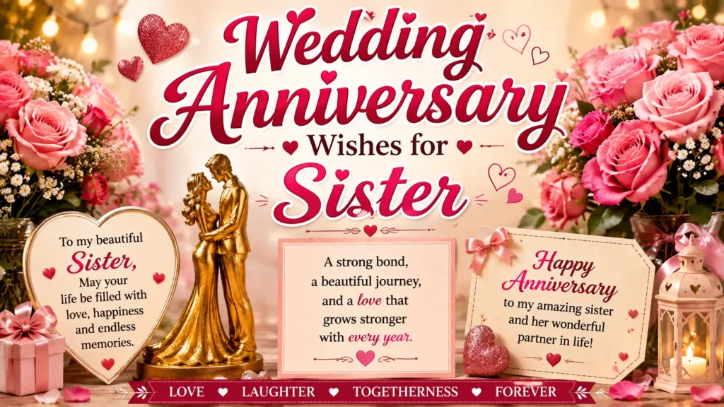 Wedding Anniversary Wishes for Sister