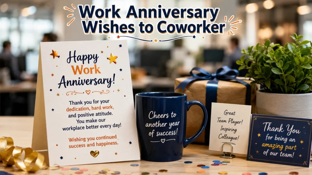 Work Anniversary Wishes to Coworker