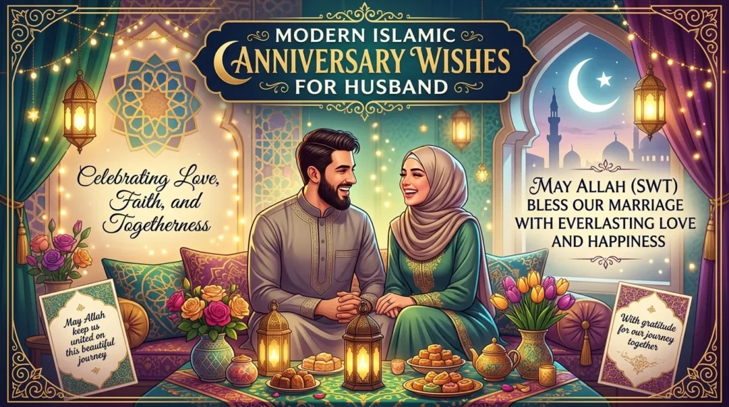 🌙 Modern Islamic Anniversary Wishes for Husband