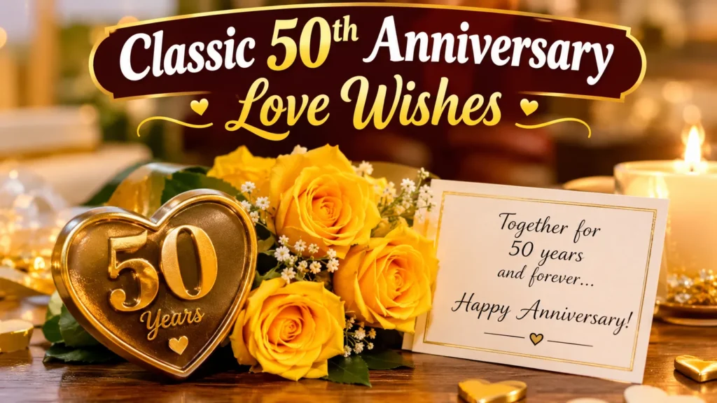 💛 Classic 50th Anniversary Love Wishes